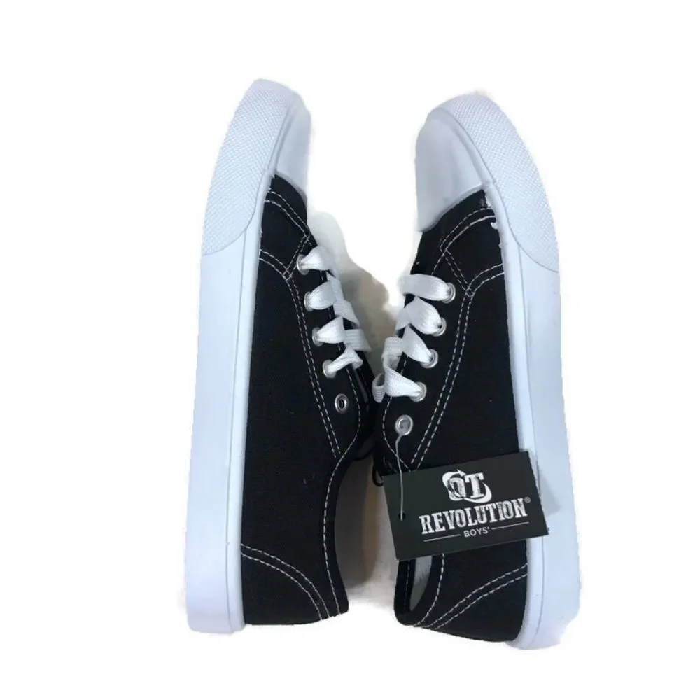 Brand New Boys Black and White Canvas Sneakers‎
